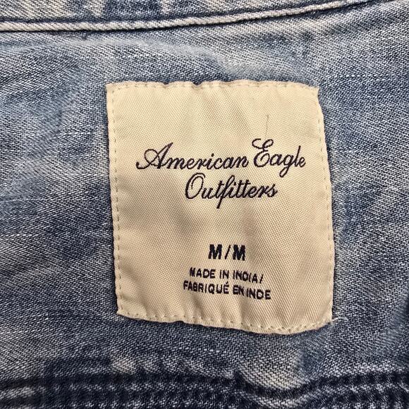 Women's American Eagle Button Down Denim Long Sleeve Top | Size Medium - Picture 10 of 11